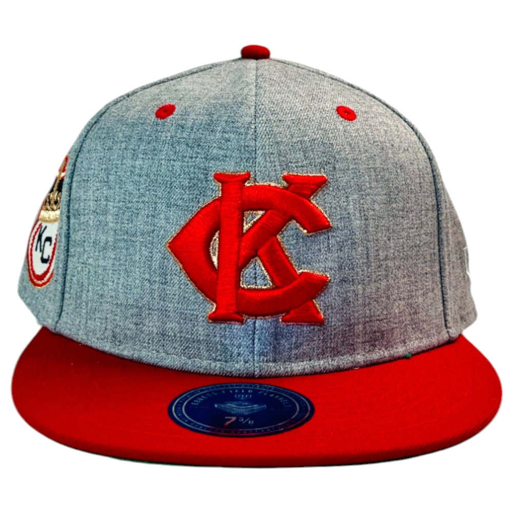 Negro League Fitted Hat 7 3/8 Kansas City Monarchs Ebbets Field Flannel Baseball - Picture 1 of 11